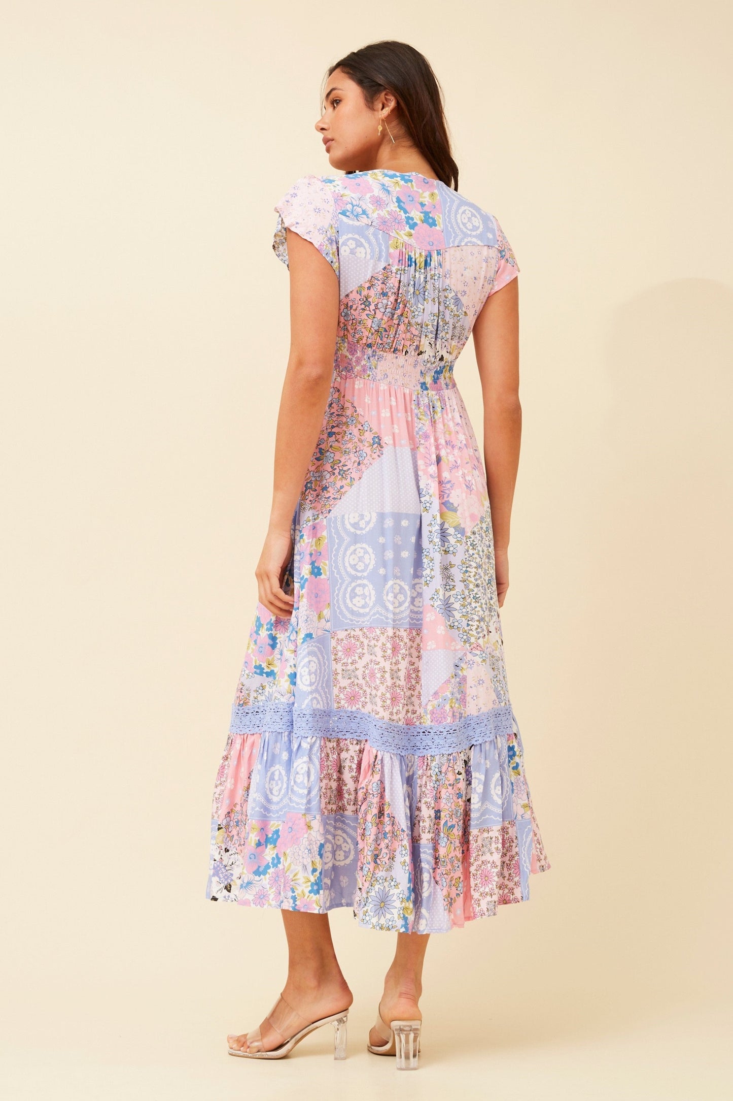 Women Boho short Sleeved Maxi Dress