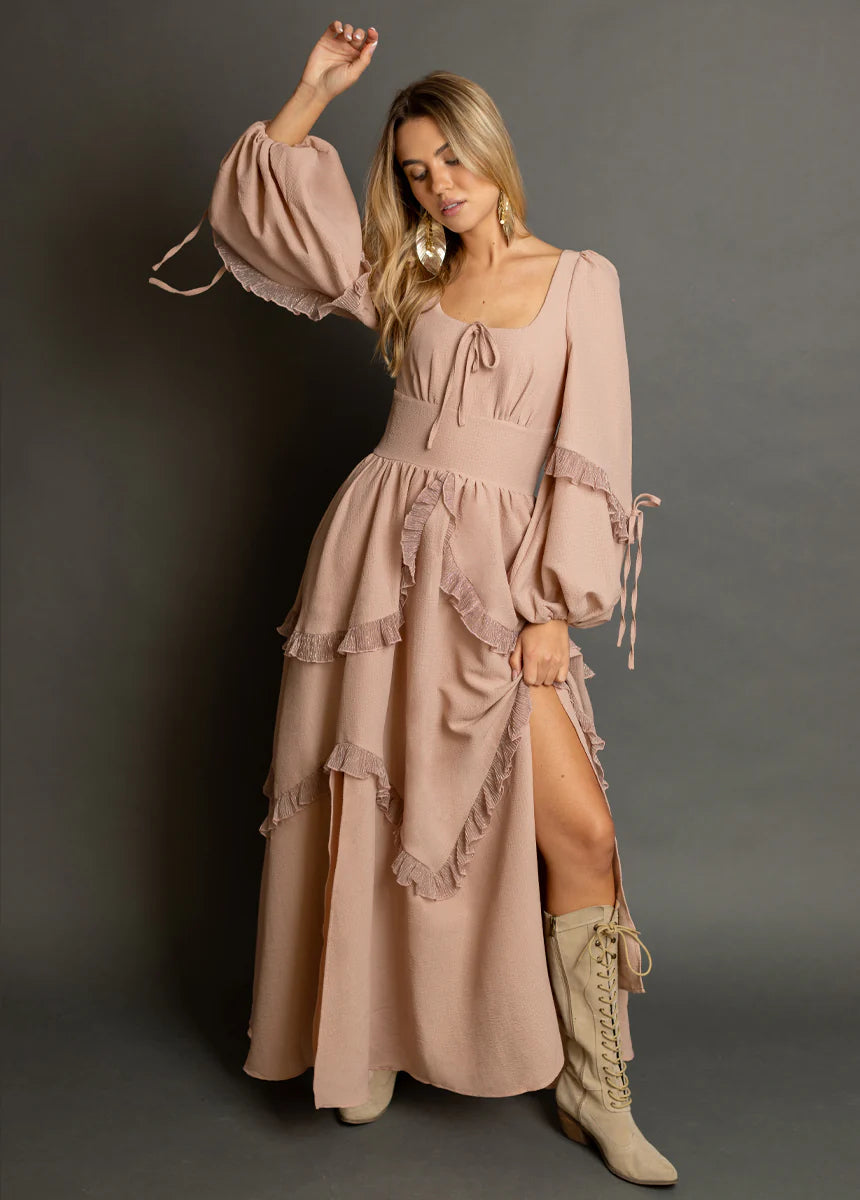 Women Long Sleeved Boho Dress